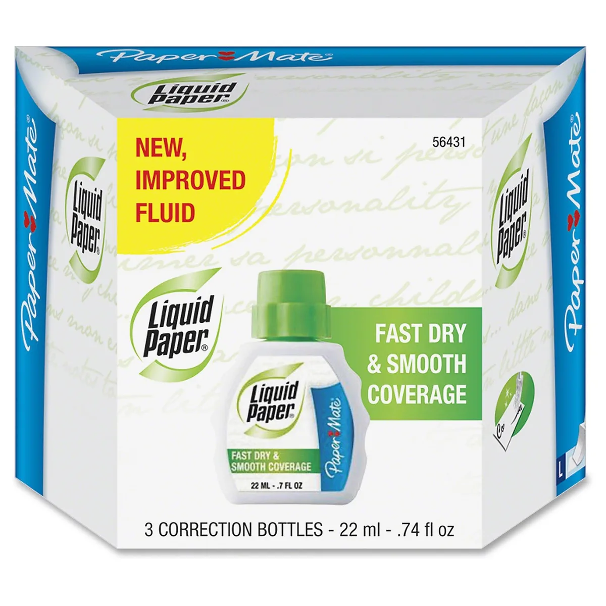 Paper Mate Paper Mate 5643115 Liquid Paper Fast Dry Correction Fluid 22ml 3/PK — product photo