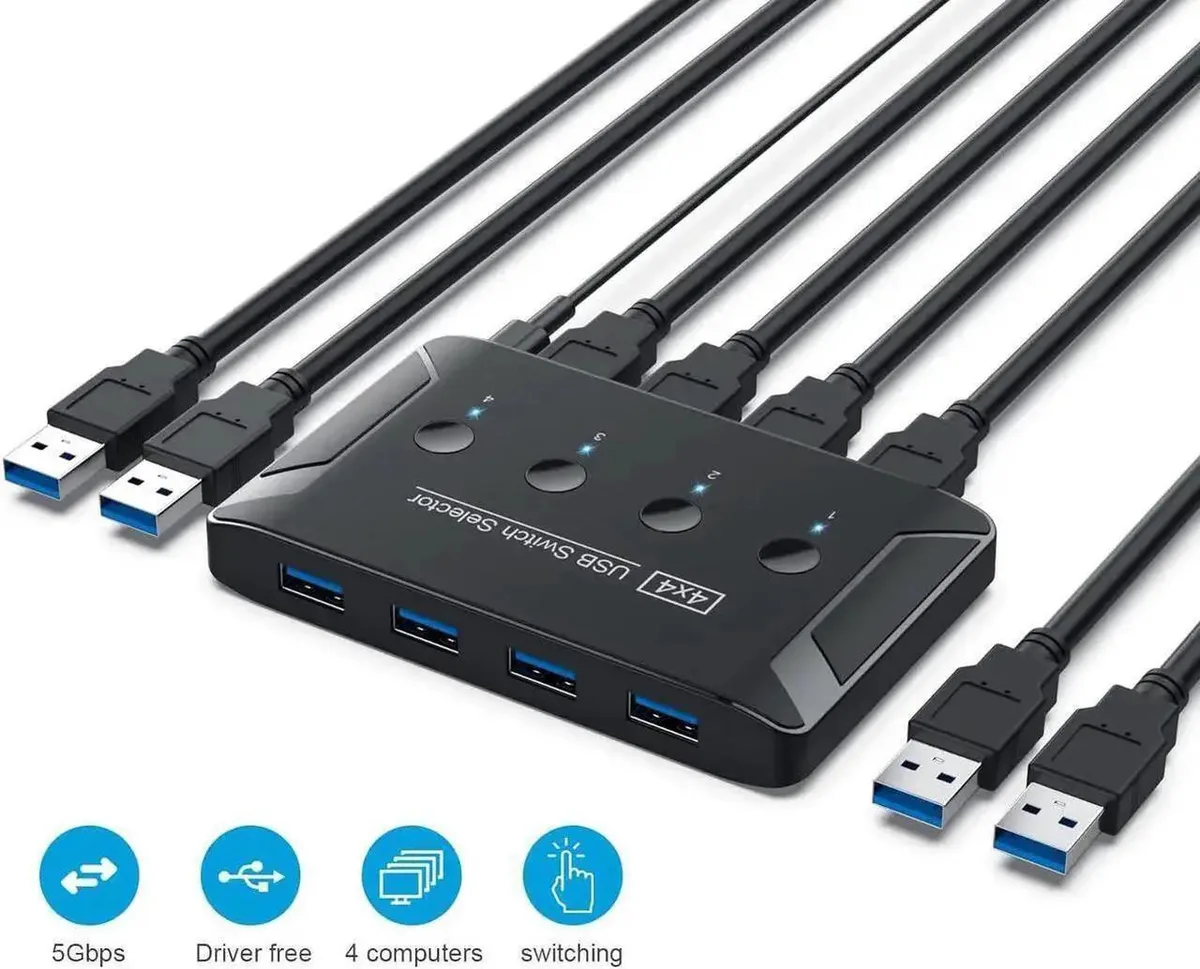 Vszerda Vszerda 4-Port USB 3.0 KVM Switch 4-in-4-Out — product photo