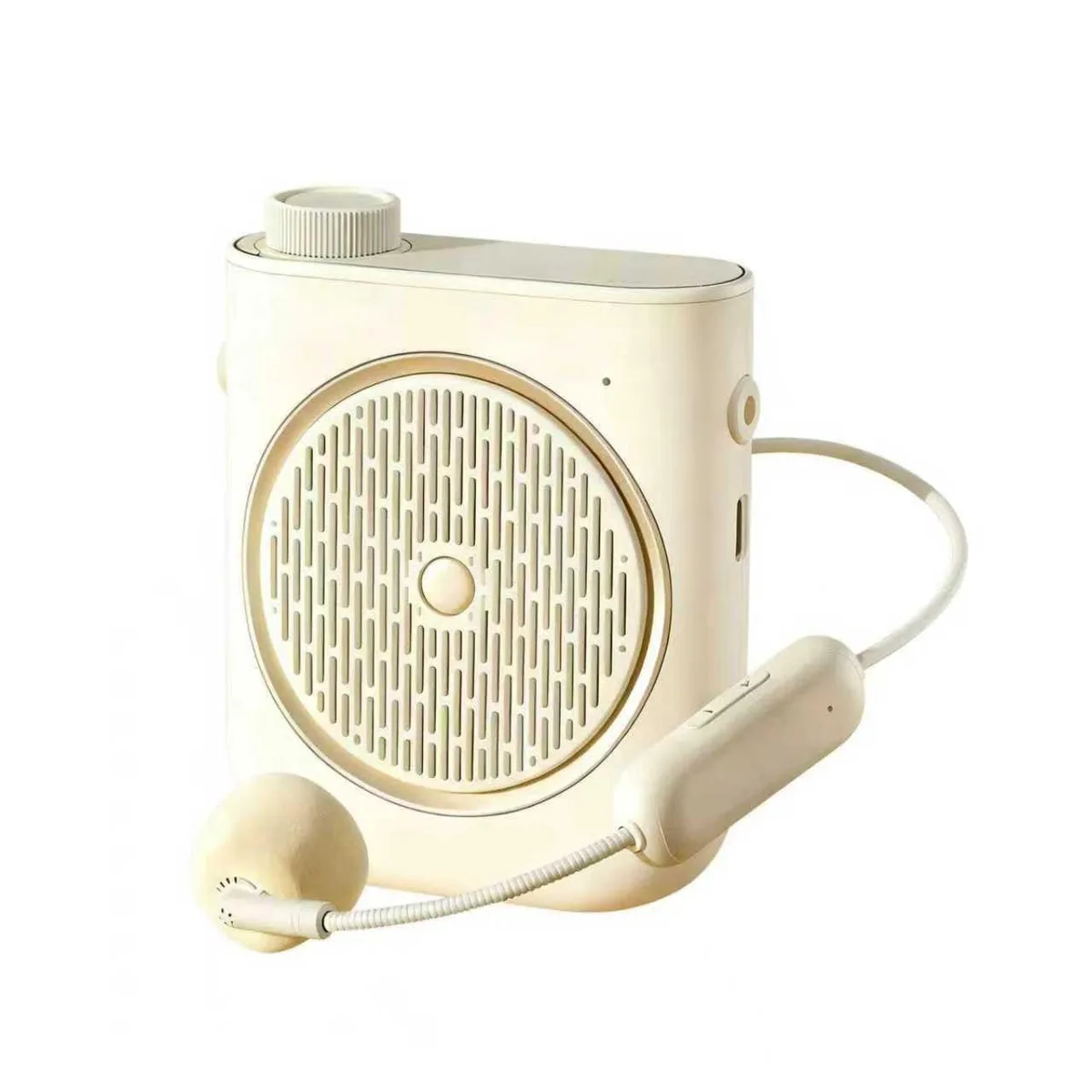 Portable Voice Amplifier with Wireless Microphone Headset (White) — product photo