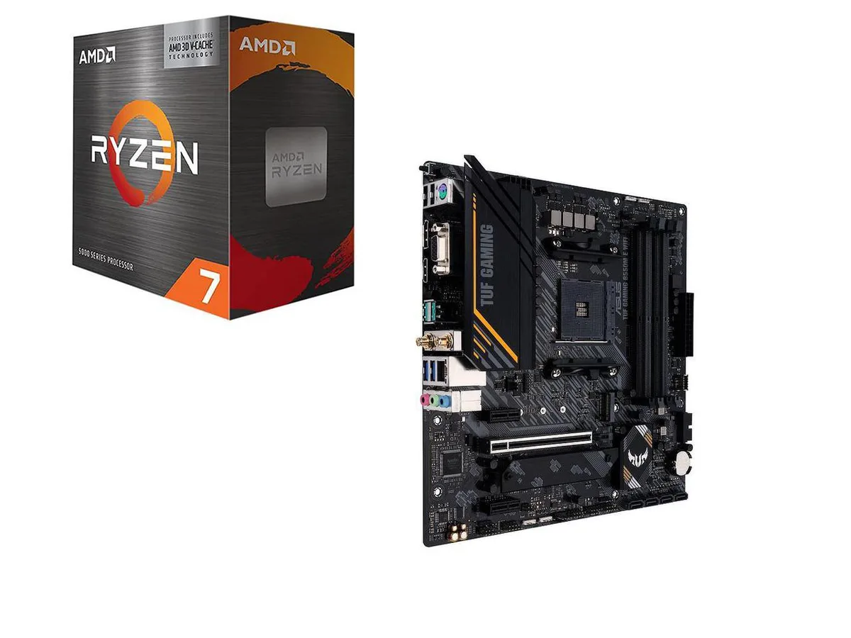 ASUS ASUS TUF GAMING B550M-E WIFI AMD motherboard with Ryzen 7 5800X3D — product photo