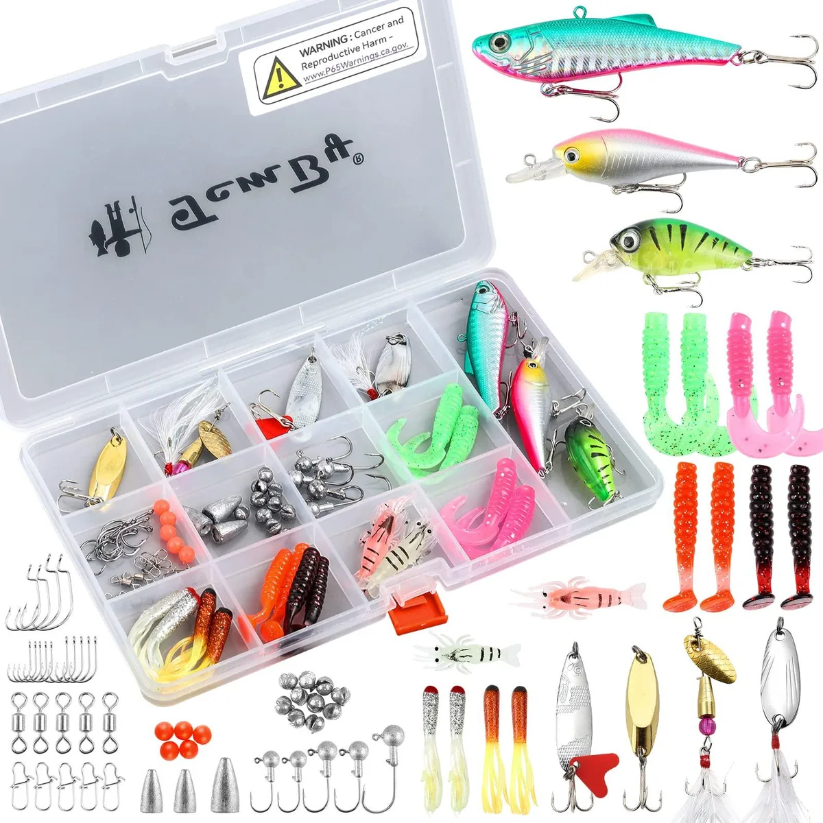  TCMBY 68pcs Fishing Tackle Kit White — product photo