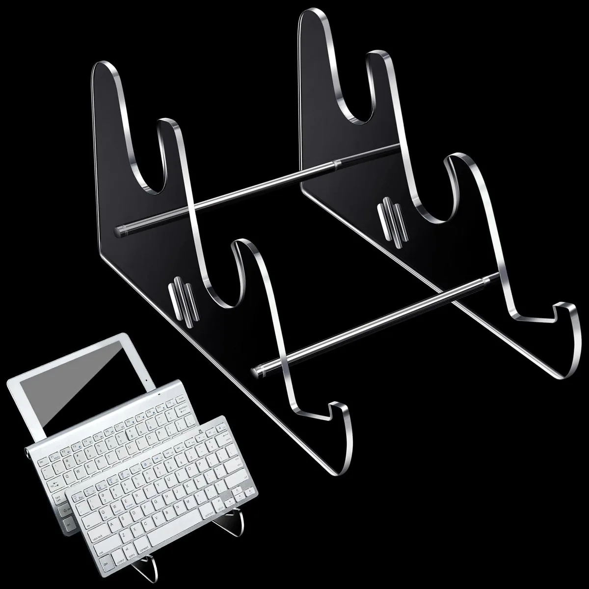 Rain Design Acrylic Keyboard Stand 15" Transparent Black — product photo