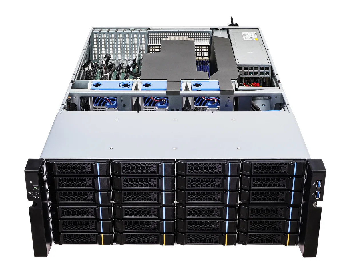 ASRock Rack ASRock Rack 4U36L6E-ICX2/2T 4U barebone server 36×3.5″ bays dual 10GbE — product photo