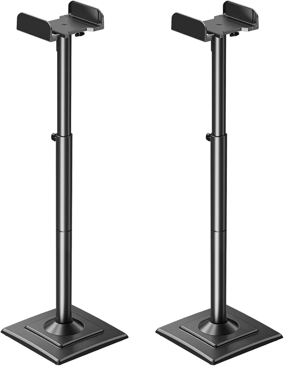 BFKK BFKK speaker stands pair 34" to 43.3" height adjustable 11 lbs black MU9138 — product photo