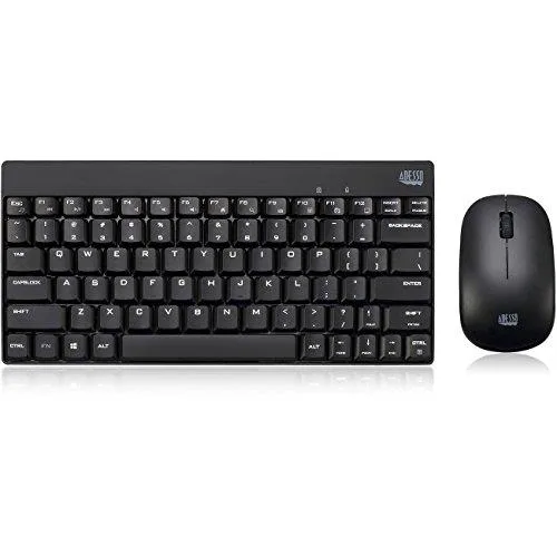 Adesso Adesso WKB-1100CB wireless keyboard and mouse combo, 30 ft range, black — product photo