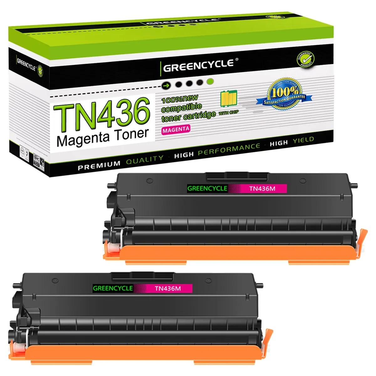 GREENCYCLE GREENCYCLE TN436 Magenta Compatible Toner Cartridge 2 Pack 6500 Pages — product photo