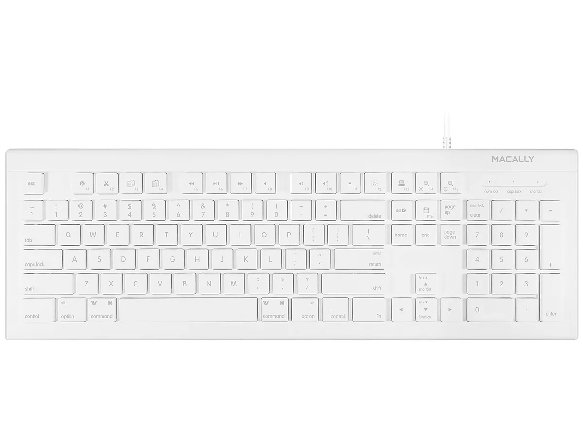 Macally (Mace Group) Macally (Mace Group) MKEYE 103 Key USB Keyboard White — product photo