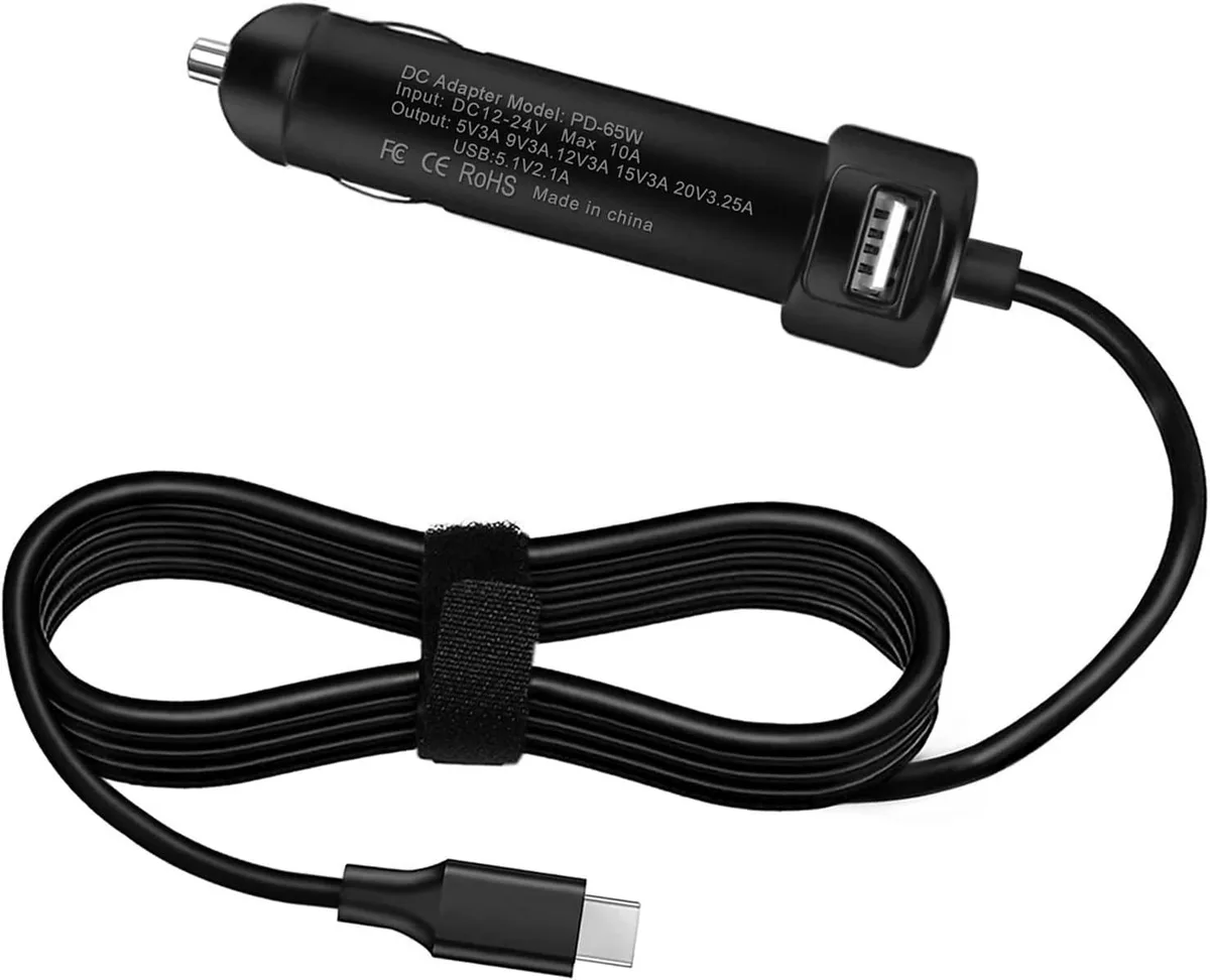 Blueskysea Blueskysea 12-24V 65W USB-C Car Charger for Dell Latitude Precision XPS — product photo