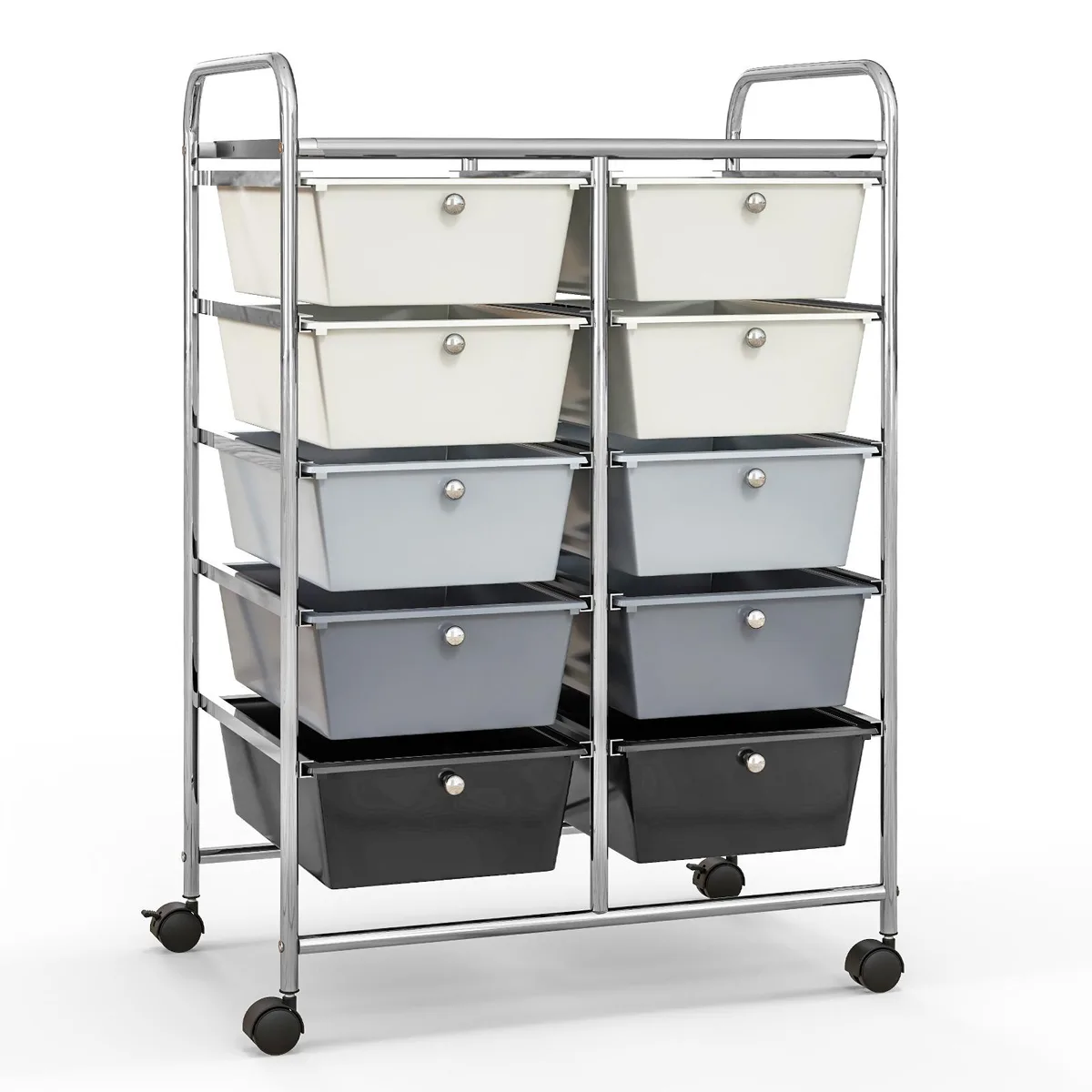 SlickBlue SlickBlue 10-Drawer Rolling Storage Cart Beige Grey — product photo