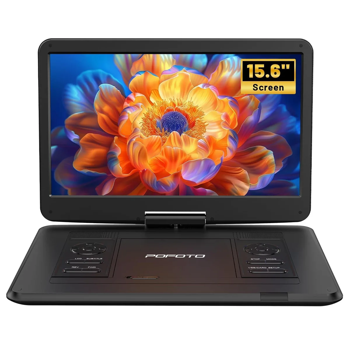 BoYata BoYata 17.5 Portable DVD Player 15.6 HD 5000mAh Black 2 in 1 accessory — product photo