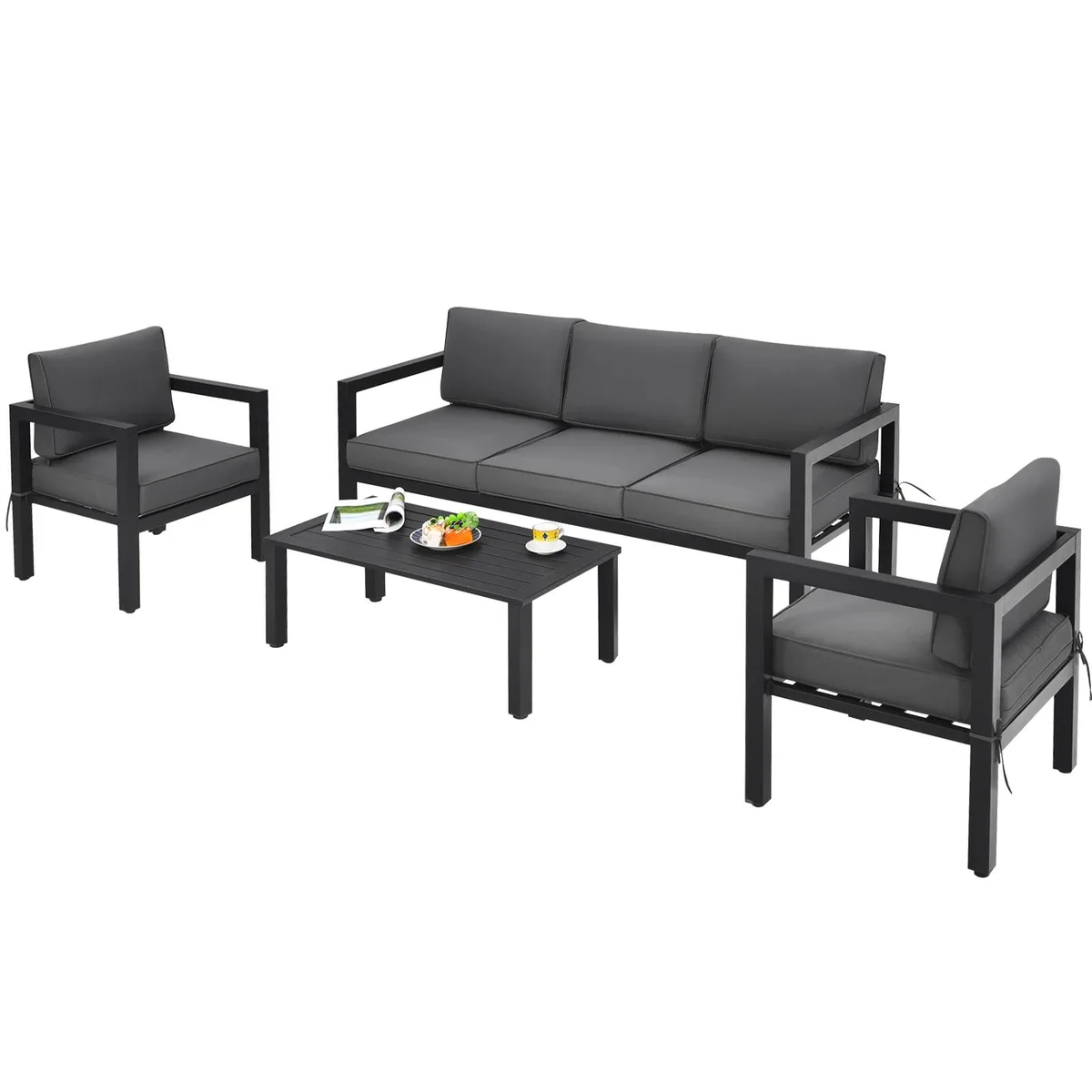 SlickBlue SlickBlue 4-Piece Grey Patio Furniture Set — product photo