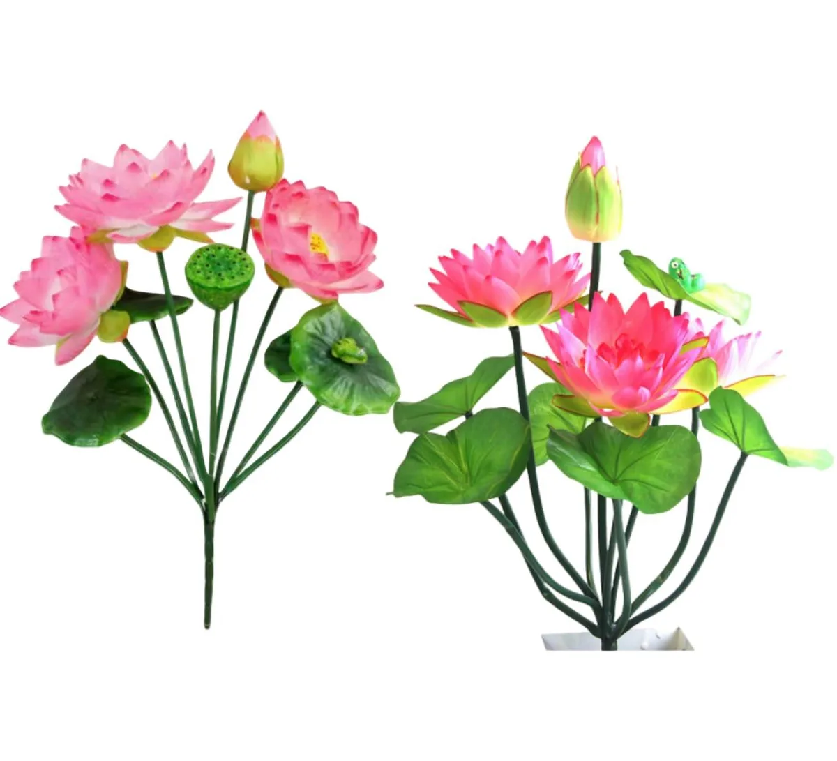  Leoyoubei 21" Artificial Lotus Flowers 2 Bouquets Pink — product photo