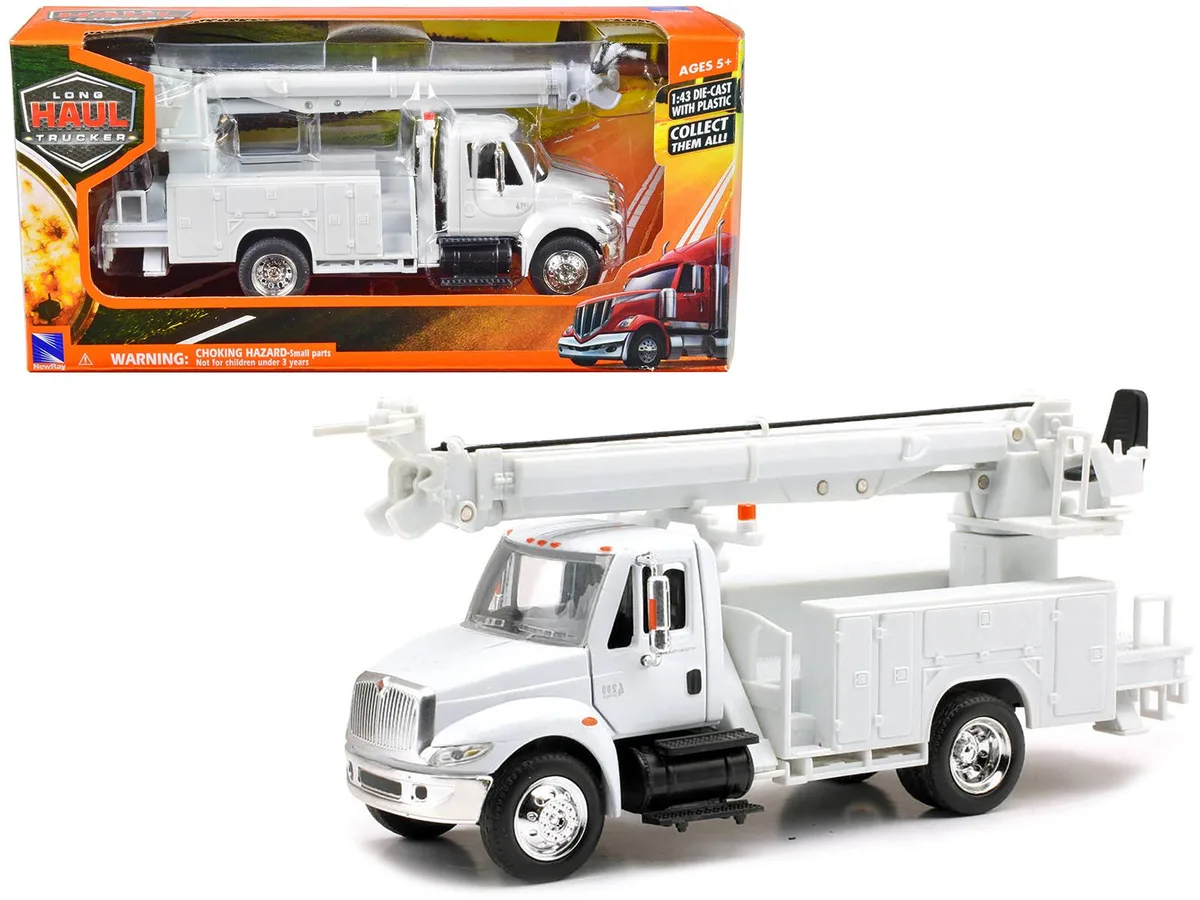 New Ray Toys New Ray Toys International 4200 Digger Service Truck White 1/43 Diecast — product photo