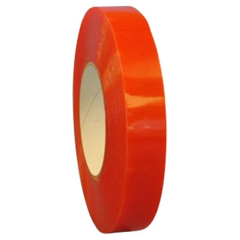 Case of 144 rolls of red translucent double coated polyester tape