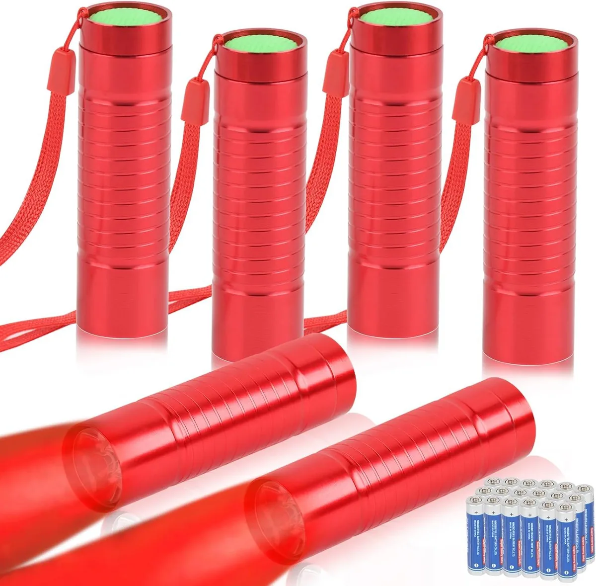lelisten lelisten Red LED Flashlight Mini 6 Pack 3.34in 8.48cm — product photo