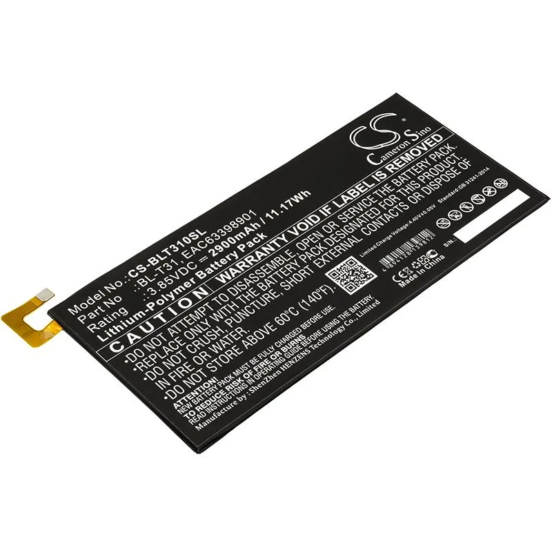 Estry Estry standard battery for LG G Pad F2 8.0 LTE LK460 BL-T31 2900mAh 3.85V — product photo