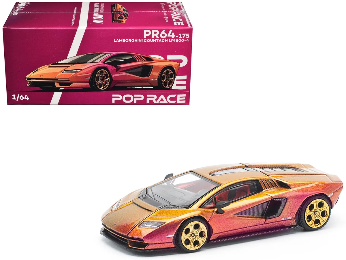 Pop Race Pop Race Lamborghini Countach LPI 800-4 Blu Hal Metallic 1/64 hobby collectible — product photo