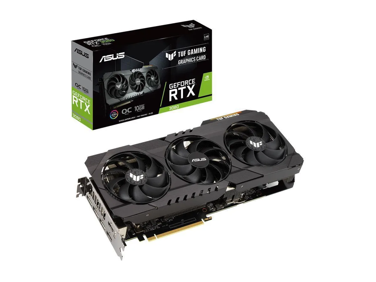 ASUS ASUS TUF Gaming RTX 3080 O10G V2 LHR graphics card — product photo