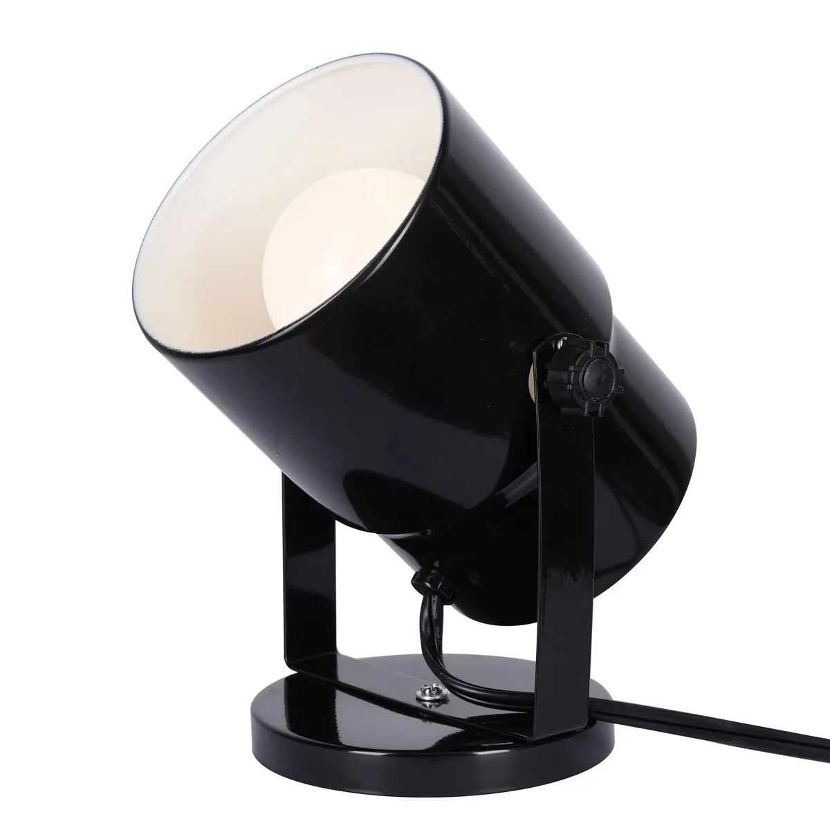 Catalina Lighting 7.5 inch black spotlight lamp with adjustable shade and corded base