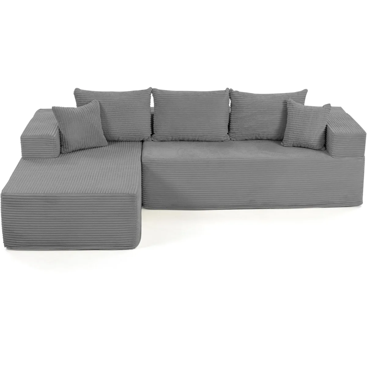 VANBOW VANBOW Modular Sectional Sofa L-Shape Chaise Corduroy Black 105 50 48 72 — product photo