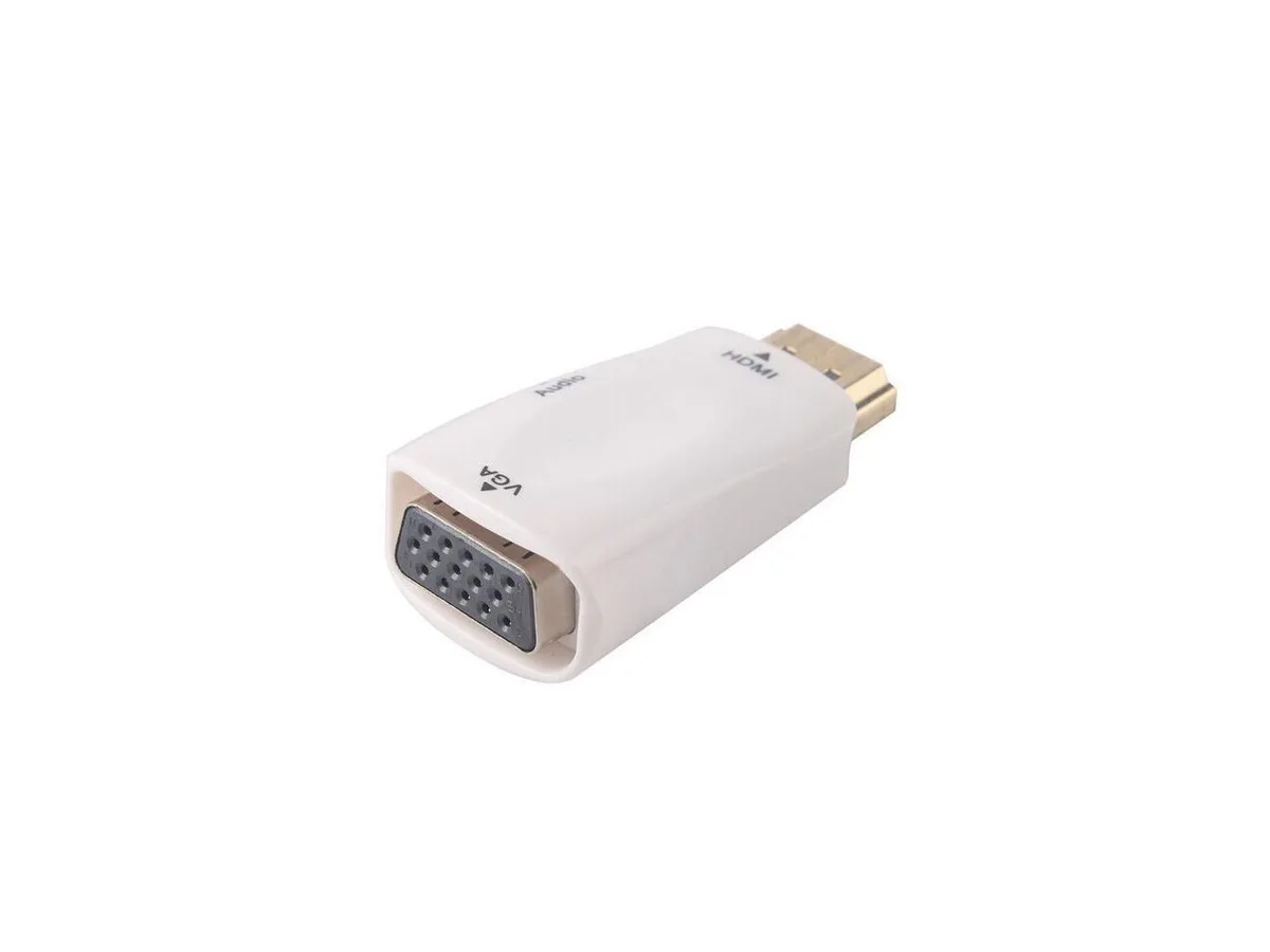 Corn Electronics Corn Electronics HDMI to VGA Adapter with Audio 0.5 ft White — product photo