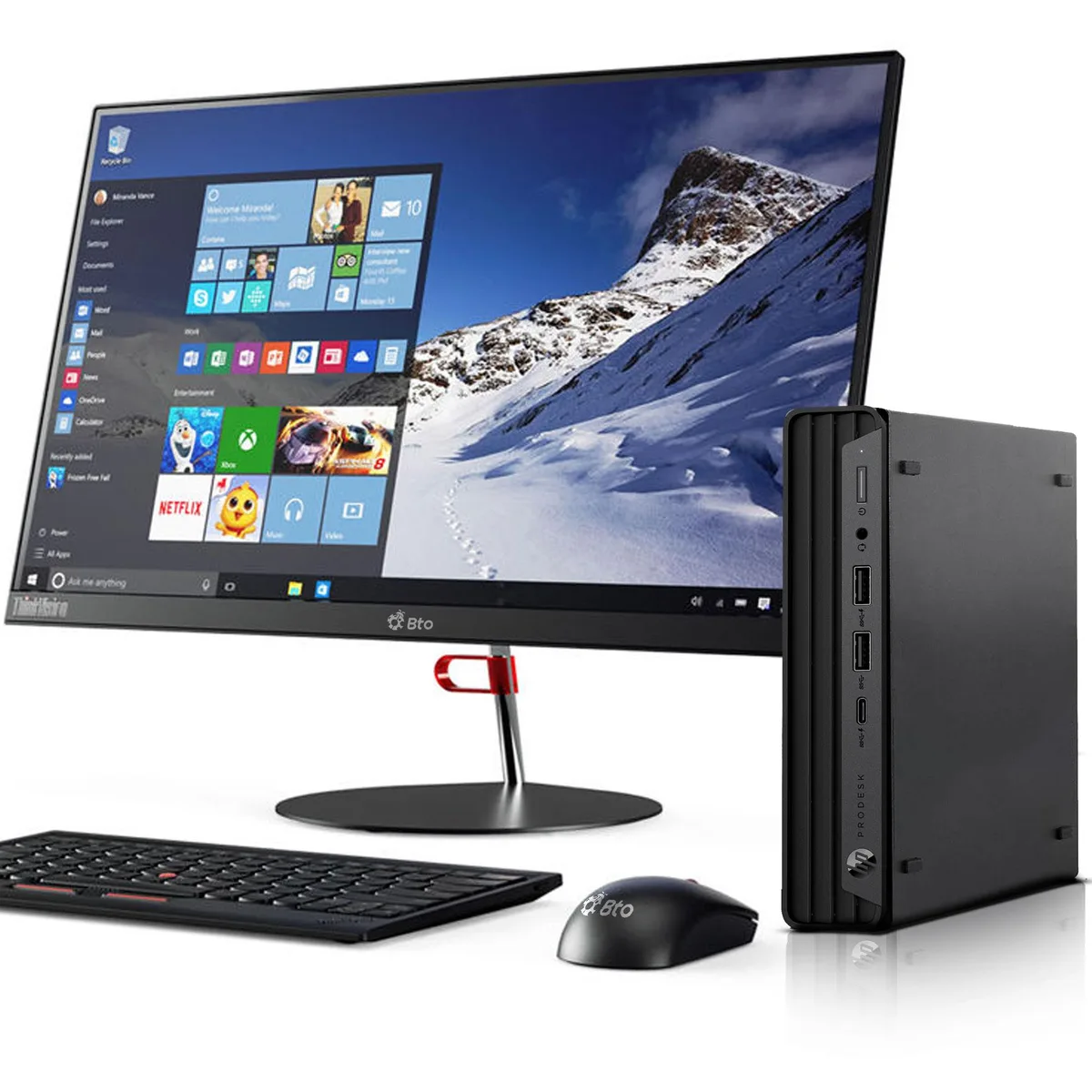 HP HP 800 G6 Mini desktop PC i5-10500T 16GB DDR4 512GB NVme 24in monitor Windows 11 Pro — product photo