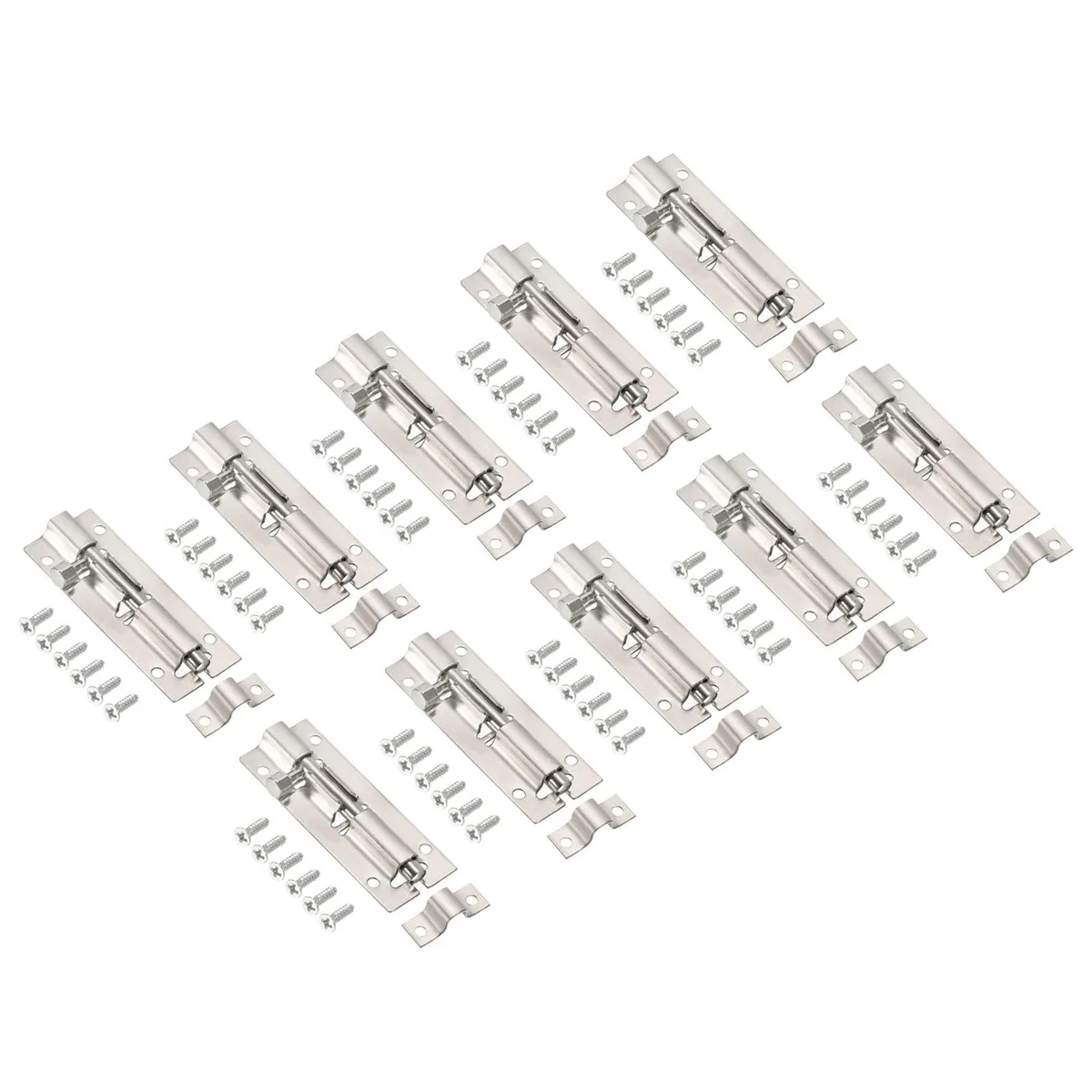 Unique-Bargains Unique-Bargains Stainless Steel Barrel Bolt Latch 10 Pack 73mm — product photo