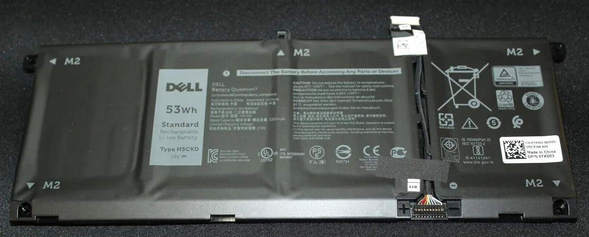 DELL DELL H5CKD laptop battery 15 V 53 Wh 4 cells — product photo
