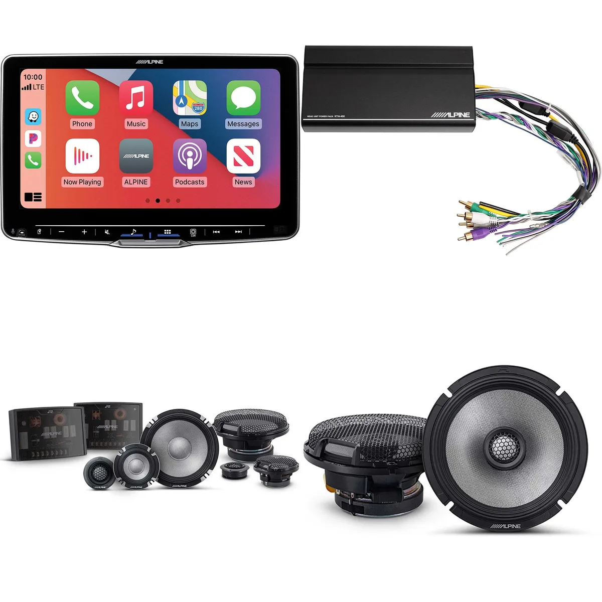 Alpine Alpine ILX-F509 Halo9 9" Receiver Bundle w/ R2-S653 &amp; R2-S65 &amp; KTA-450 — product photo
