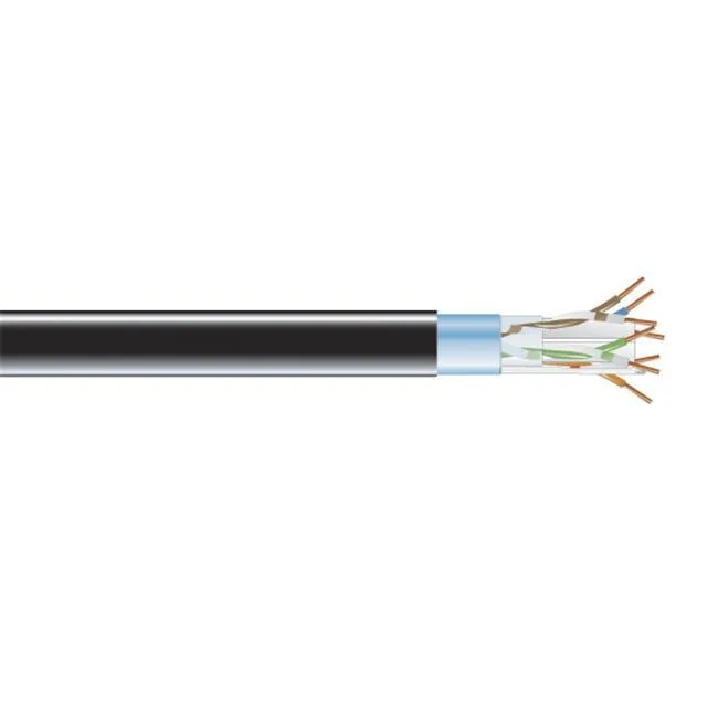 Black Box Corporation Black Box Corporation EVNSL0618A-1000 network ethernet cable Cat6 shielded 400-MHz solid bulk 1000 ft black — product photo