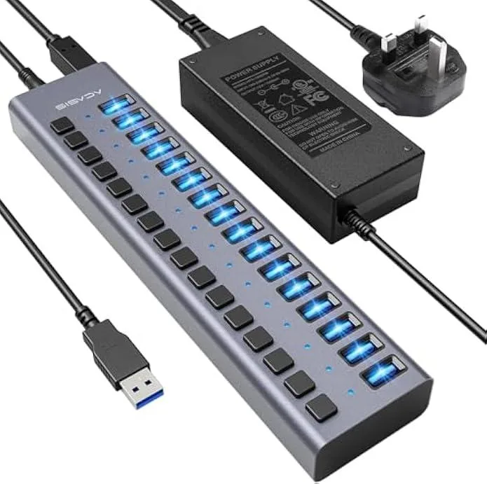 kolitt kolitt 16 Port USB 3.0 Hub Server Rack 90W 12V 7.5A — product photo