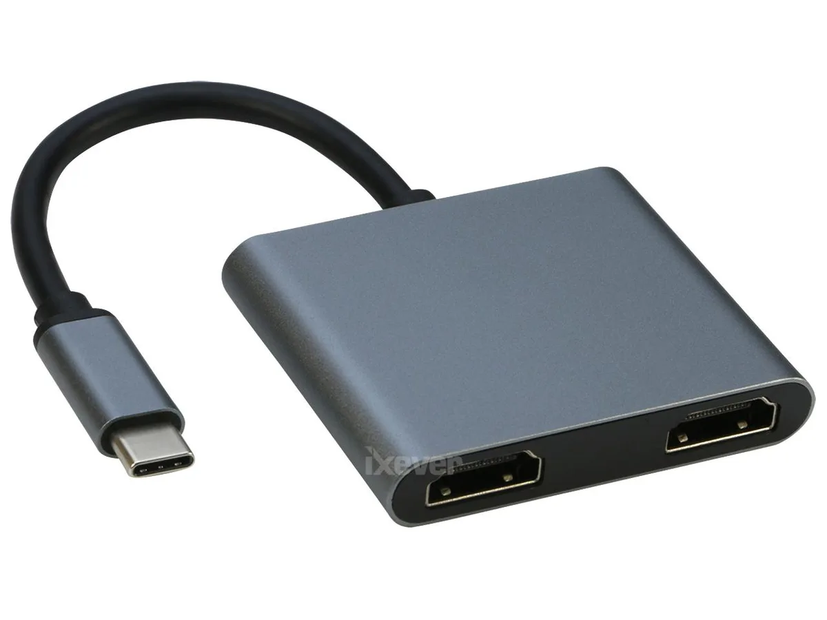 iXever iXever USB-C dual 4K HDMI adapter 95 mm 87 W PD — product photo