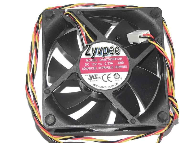 Zyvpee Zyvpee DA07020R12H -S09 70mm 12V 0.33A 3 Pin case fan — product photo