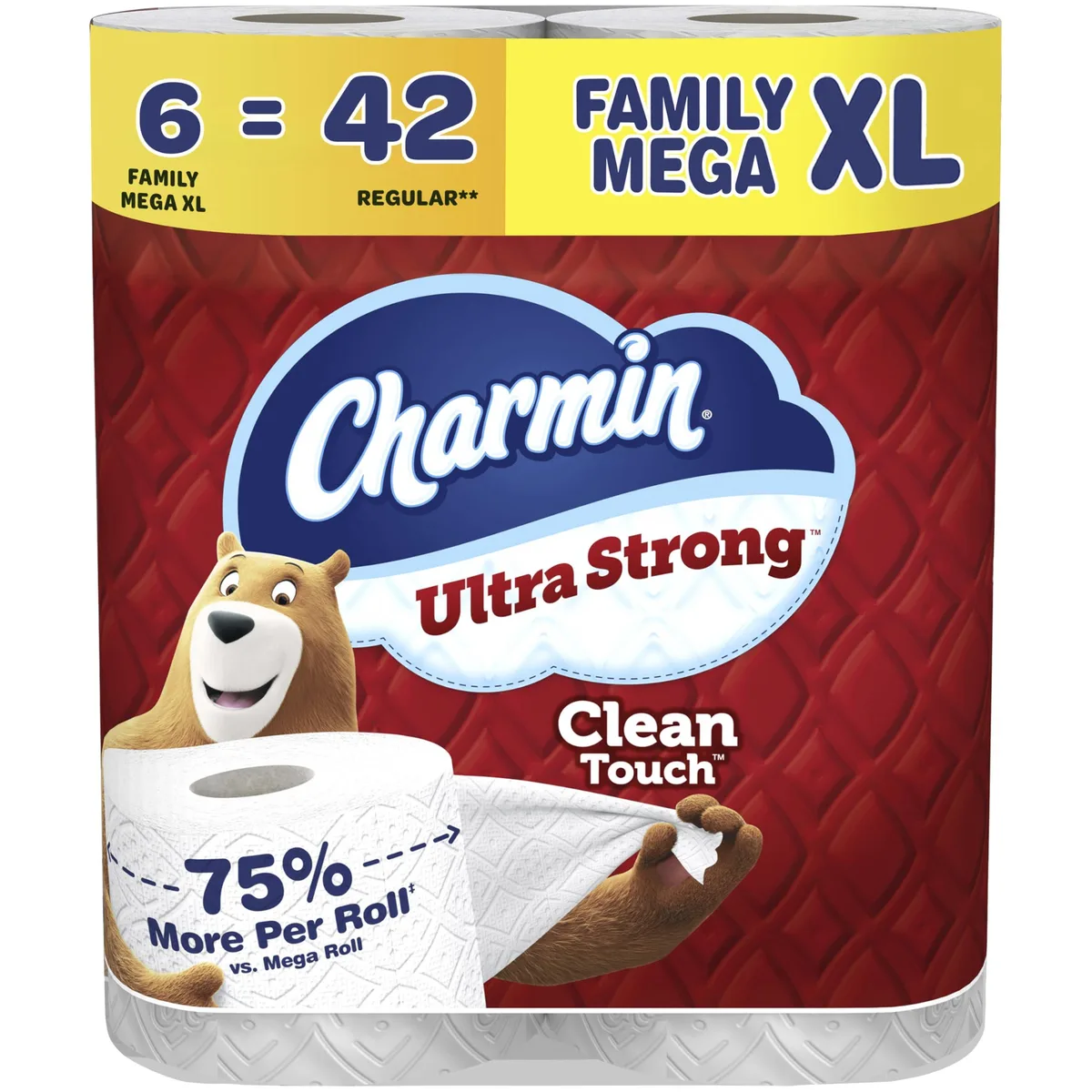  Charmin P_15826 Ultra Strong Toilet Paper, 6 Family Mega XL Rolls = 42 Regular Rolls — product photo