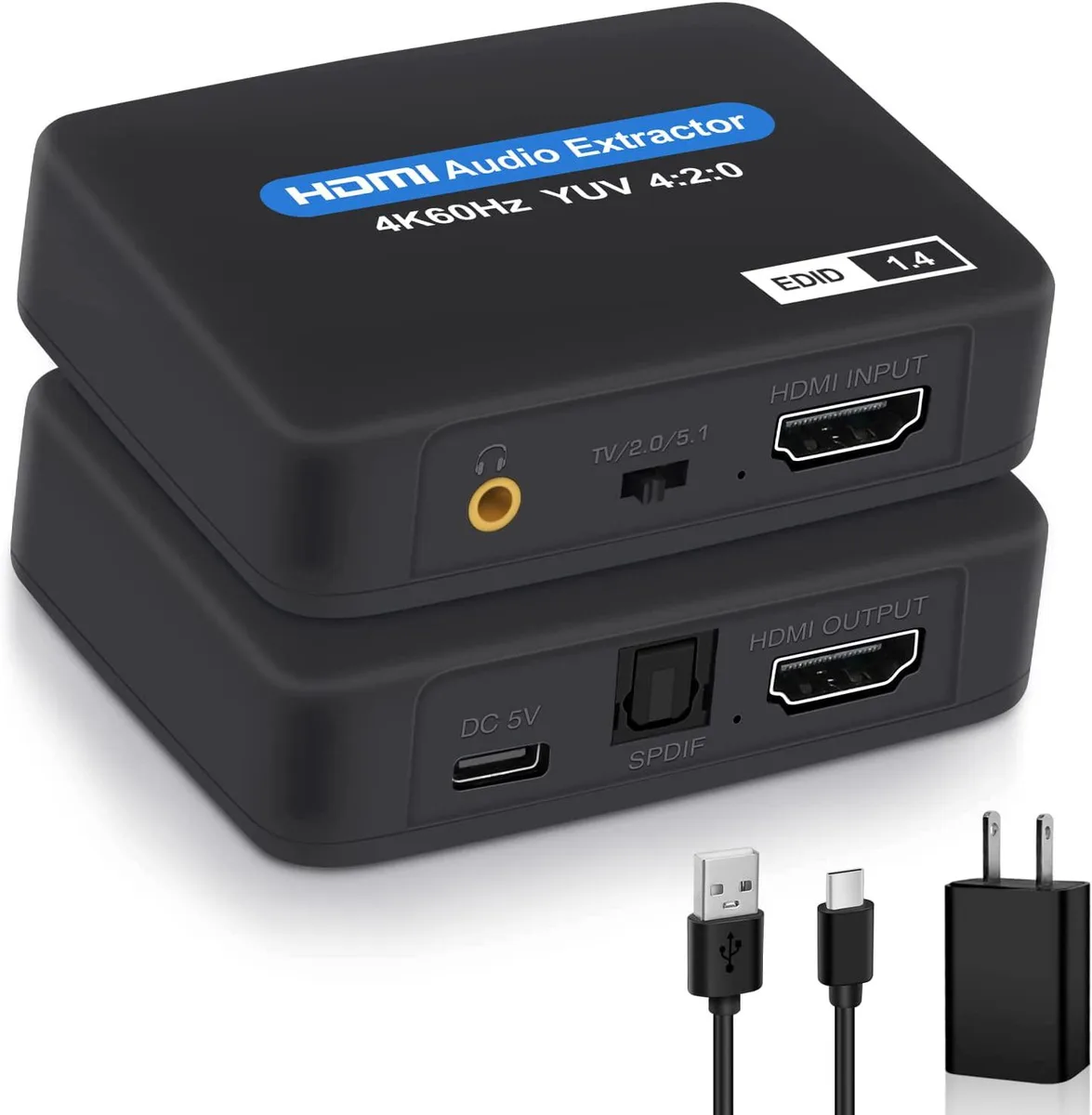 LUOM LUOM OZV8C HDMI Audio Extractor 4K 60Hz HDMI to HDMI Optical 3.5mm — product photo