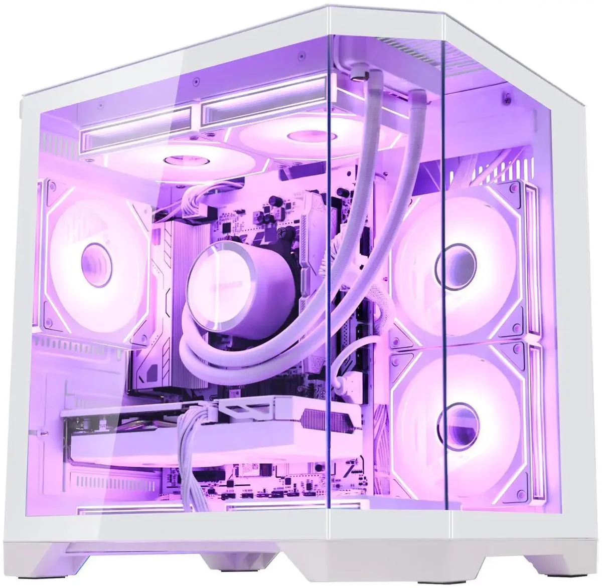 Hoengager Hoengager Gaming PC Ryzen 5 7600 RX 9070 16GB DDR5 3TB 240mm AIO White — product photo