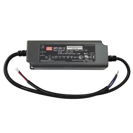 Low-profile steel junction box with 12V 40W driver 120-277V AC