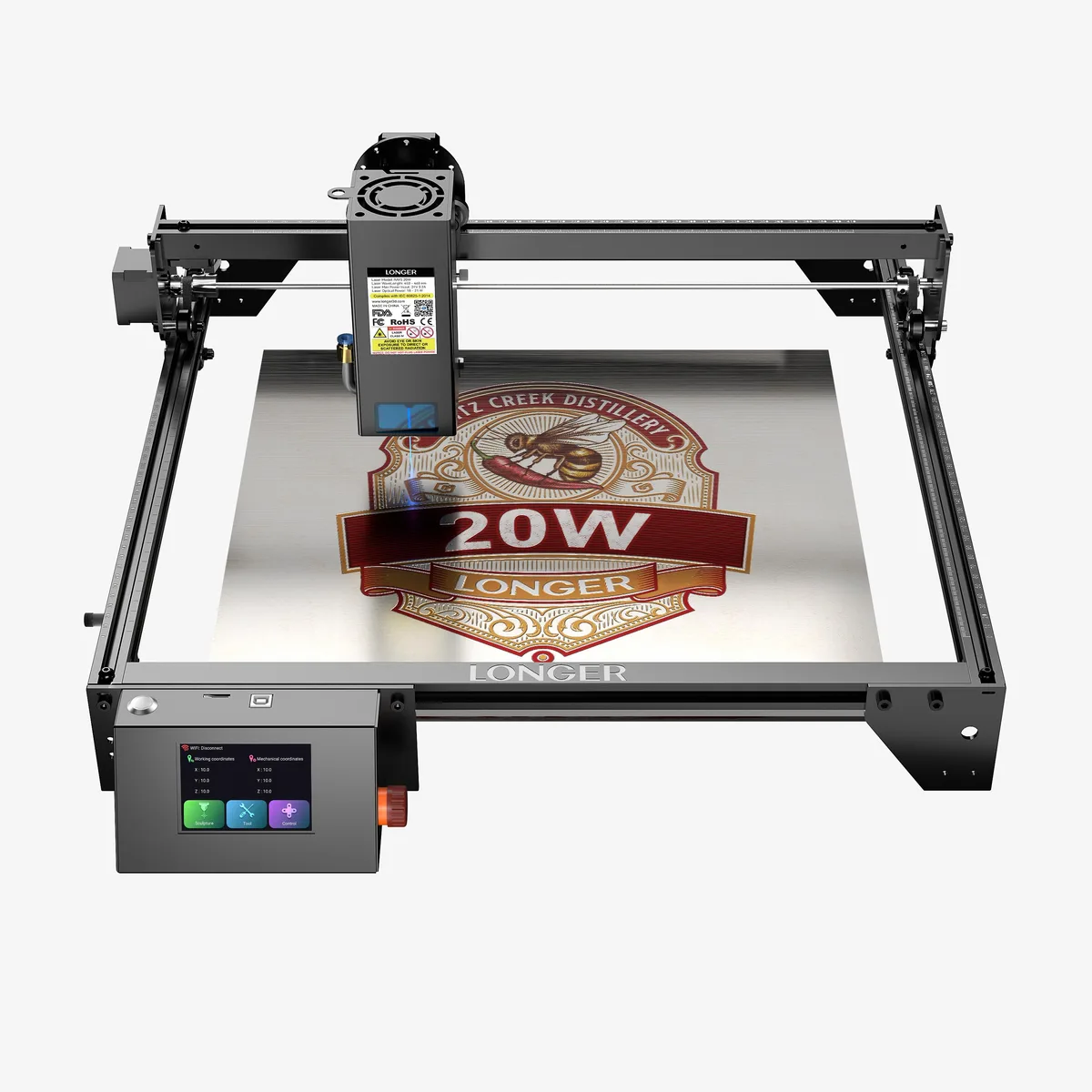LONGER LONGER RAY5 20W laser engraver 15.75x14.37in — product photo
