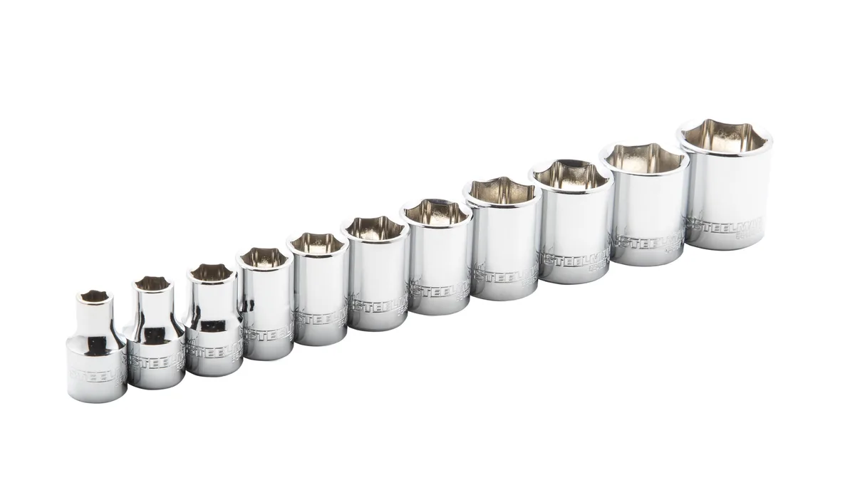 Steelman Steelman 55457 11-piece 3/8" drive SAE 6-point chrome socket set — product photo