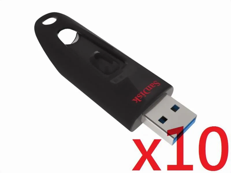 SanDisk SanDisk Cruzer Ultra CZ48 16GB USB 3.0 Flash Drive Pack of 10 — product photo