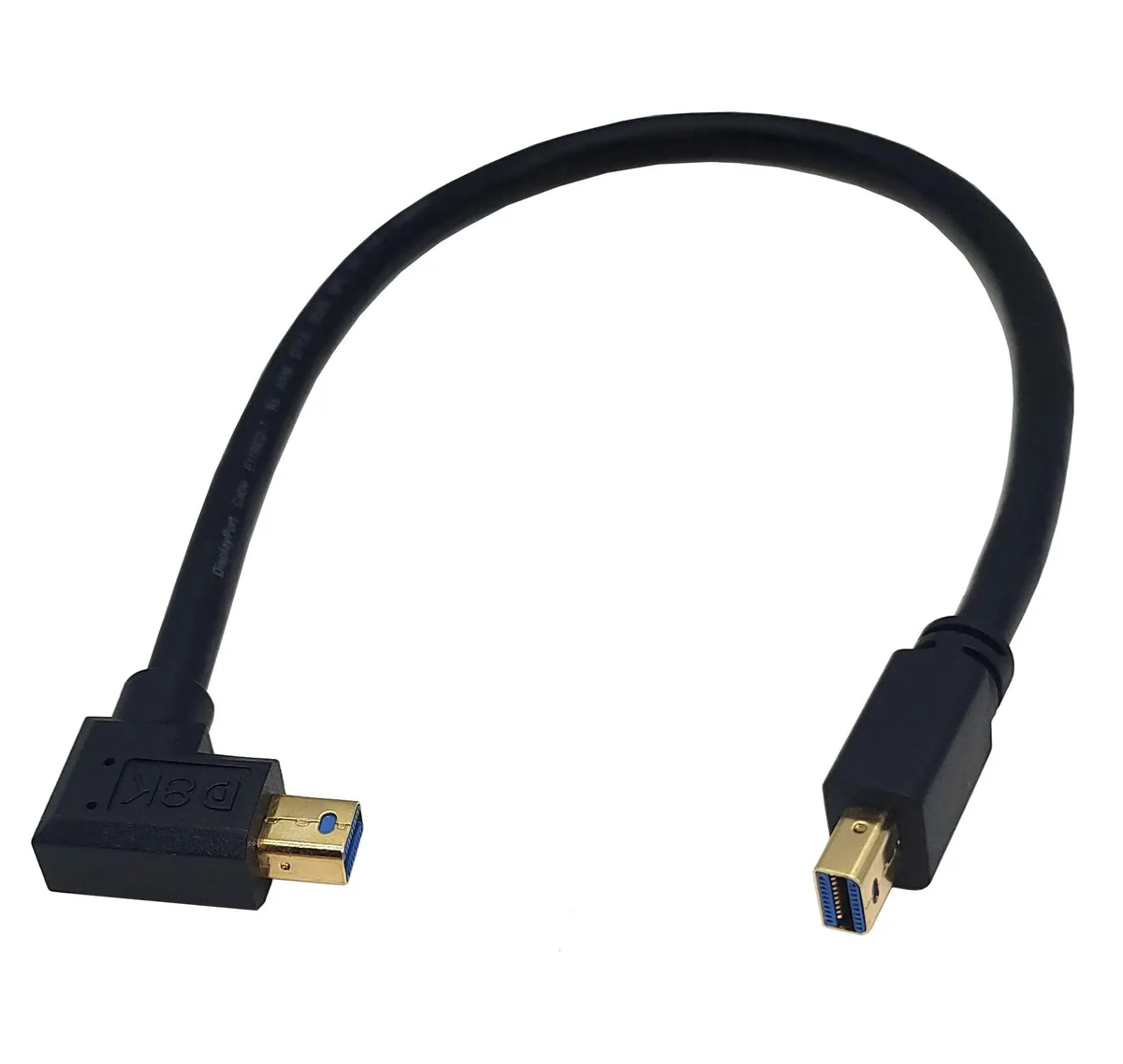 BUCIER BUCIER Mini DisplayPort Male-to-Male Cable 30cm 90° Left Angled 8K 60Hz — product photo
