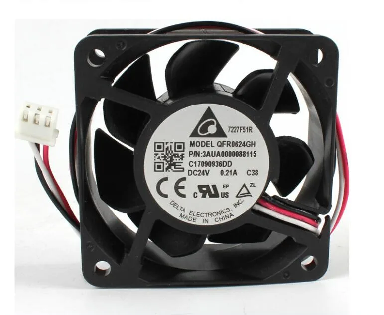 Fans Fans Delta 6025 60x60x25mm 24V 0.21A 3.6W 30dBA 45CFM case fan — product photo