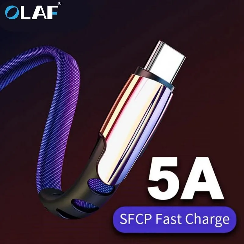 Defendwe Defendwe USB C cable 5A fast charging .5m 1m 2m black blue red — product photo