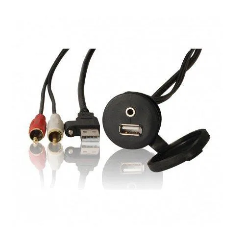 Fusion Fusion MS-CBUSB3.5 panel mount USB 3.5 mm headphone jack — product photo
