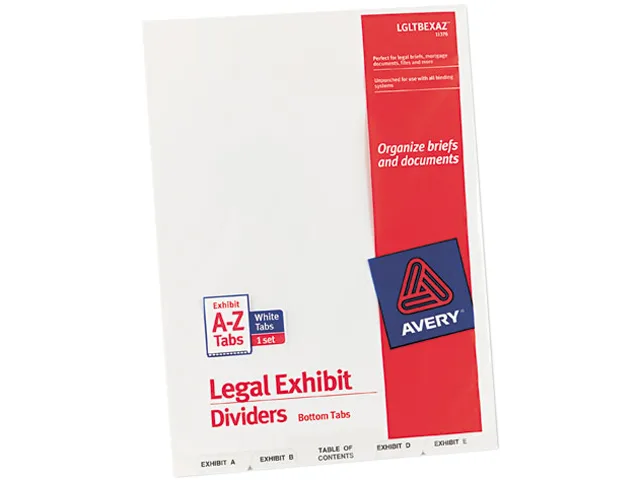 Avery Avery 11376 Index Dividers Accessory 27 Tabs A-Z TOC 8.5 x 11 in — product photo
