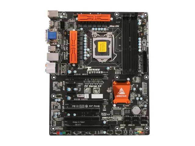 Biostar TZ77XE3 ATX motherboard with I/O shield