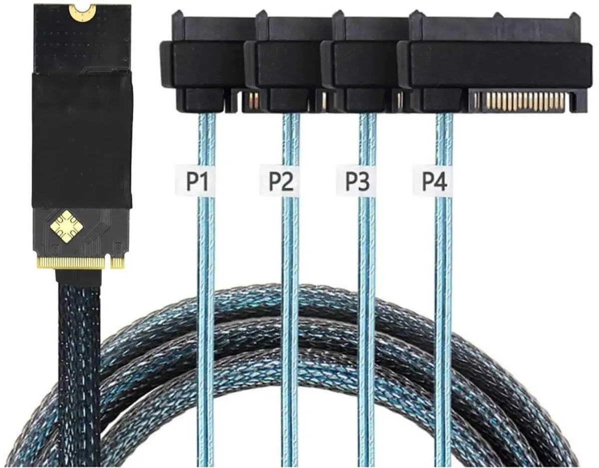 SMUGDESK SMUGDESK M.2 SFF8643 to 4×SAS SFF8482 Converter Cable 1m — product photo