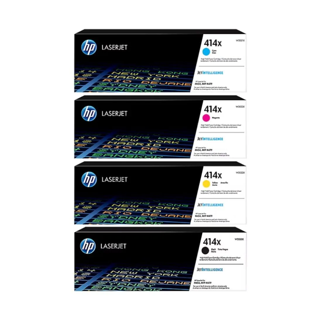 HP HP 414X High-Yield Toner Cartridge 4-Pack CMYK W2020XQ1 — product photo