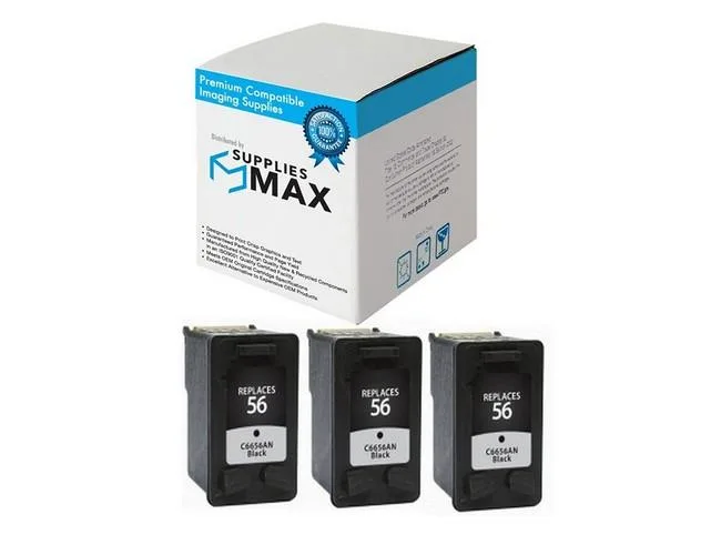 SuppliesMax SuppliesMax HP 56 (C8812BN) Black Inkjet Cartridge 3-Pack 450 Pages — product photo