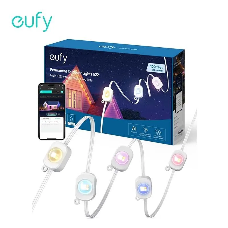 eufy eufy Permanent Outdoor Lights E22 100ft 60 Triple-LED RGBWW IP65/67 — product photo